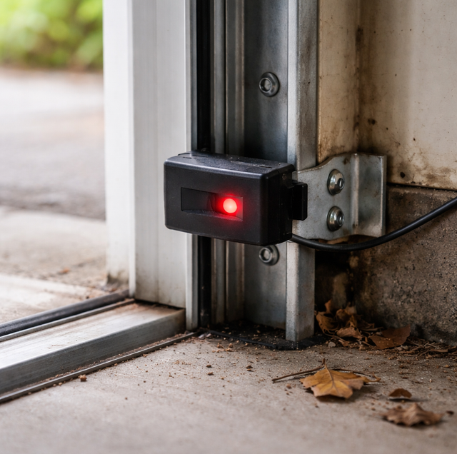 garage door sensor blinking amber on wall track