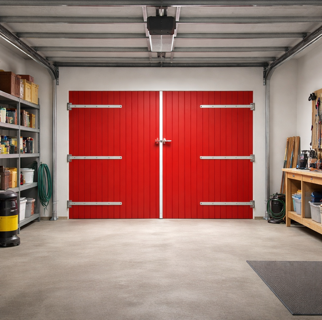 steel garage door radiating heat in direct sunlight