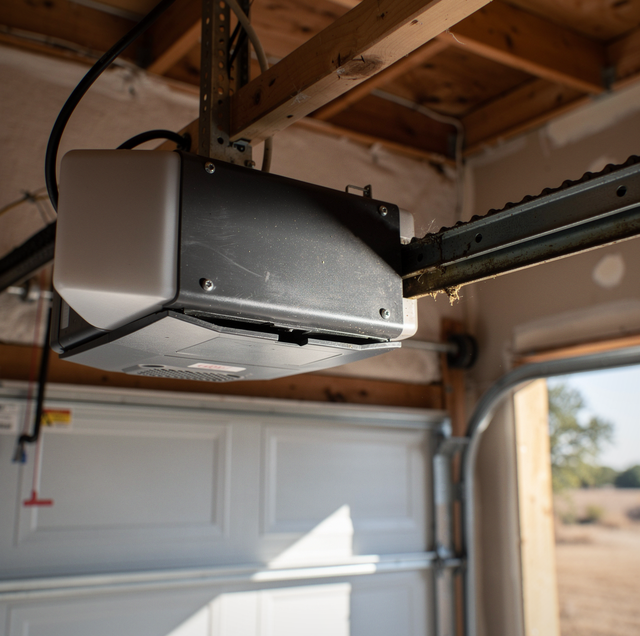 stripped nylon gear beside steel worm shaft in opener