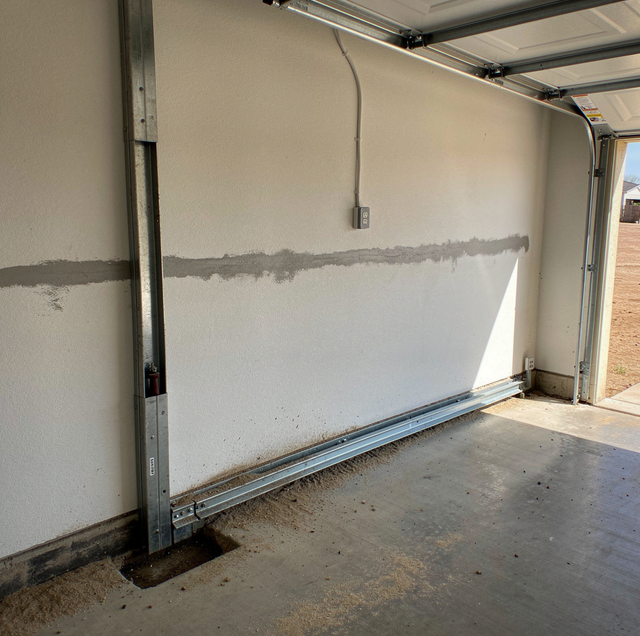 garage door opener rail above high water silt line