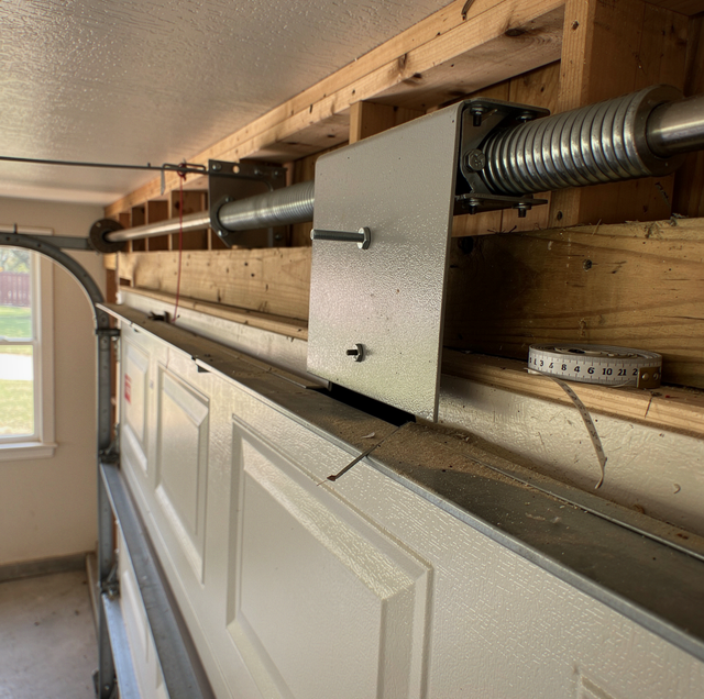 garage door spring bracket pulling away from wall framing