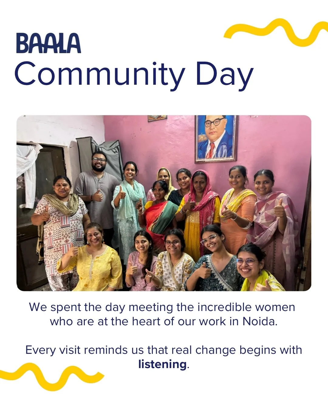 Community Day reminds us that the most meaningful learning happens in the communities we serve. 💛

We spent the day with the women and community champions leading our project in Noida, listening to their experiences and learning from the work they d