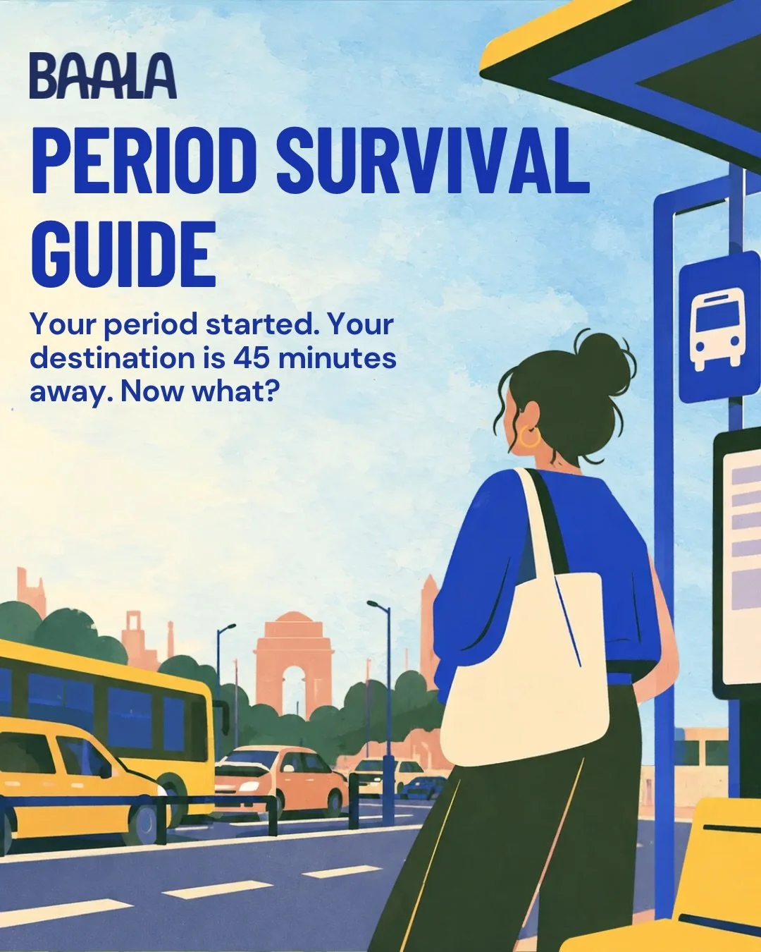 Out all day and your period decides to make an appearance? 

Whether you&rsquo;re commuting to work, heading to college or running errands, being away from a washroom can make period care a little more challenging.

A small period kit in your bag can