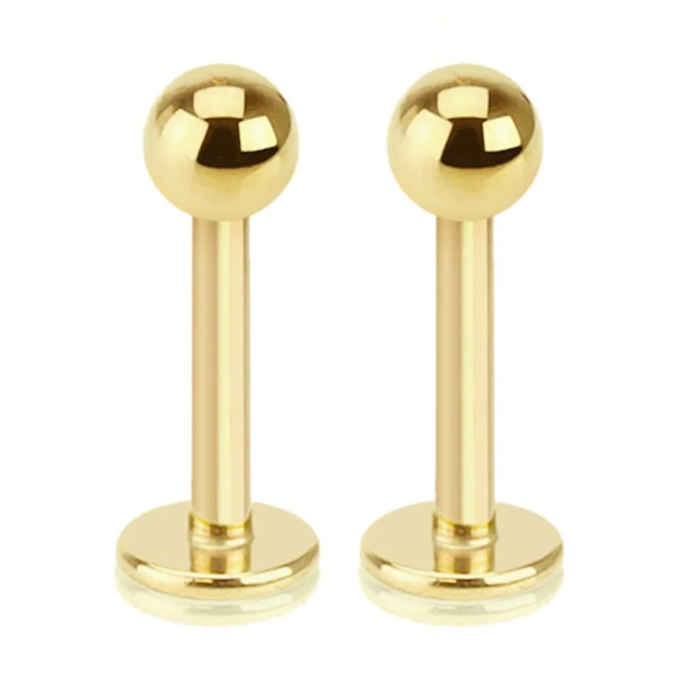 Titanium Solid Gold Flat Back Laberet Stud