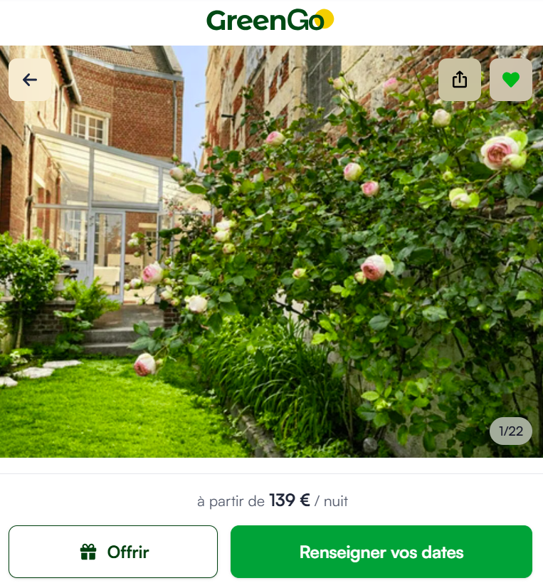 Annonce pour privatiser la maison entre proches sur GreenGo
