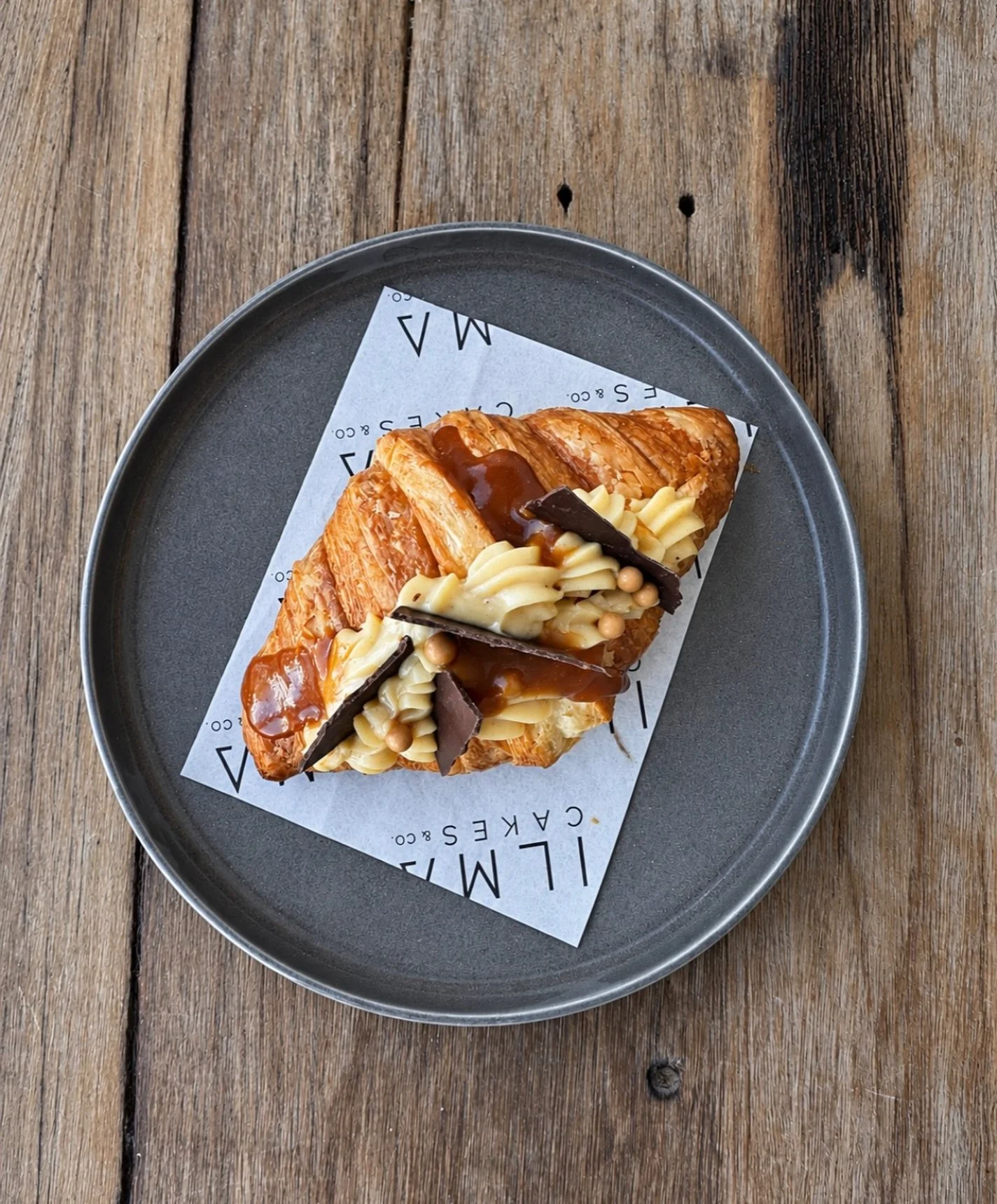 Lashings of caramel, dark chocolate and just the right amount of salt flakes overloading this croissant for October pastry menu starting tomorrow