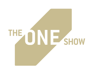 Logo for 'The One Show' featuring beige and black geometric shapes with bold text