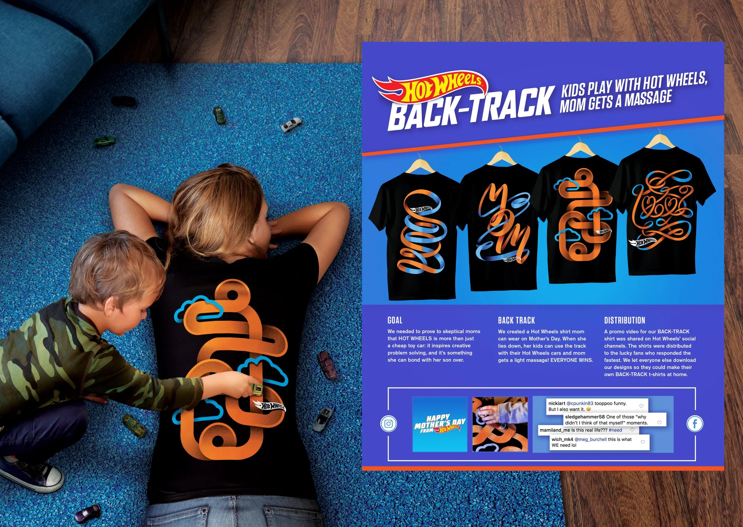 kate catalinac katecatalinac hotwheels hot wheels backtrack back track t-shirt mother's day ad advertising campaign idea