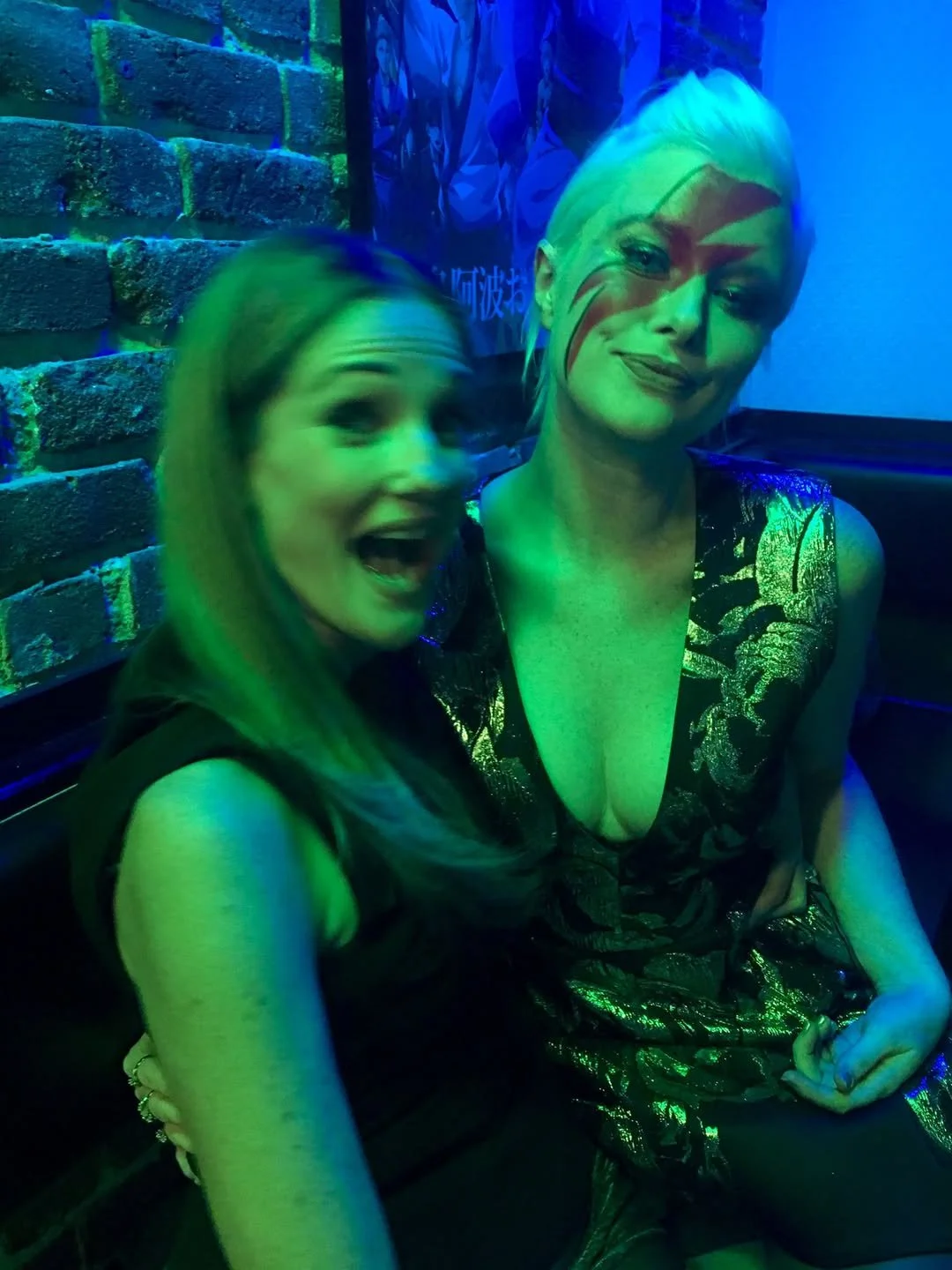 Kate Catalinac, an advertising creative director in San Francisco, posing for a professional portfolio image with friend.