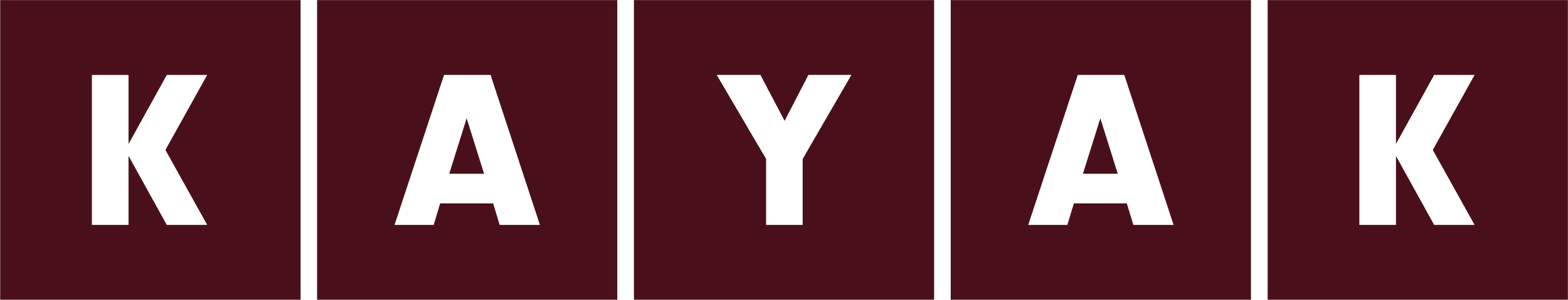 The image has the name Kaylaik written in large black letters on a dark red background, divided into five sections with black vertical lines.