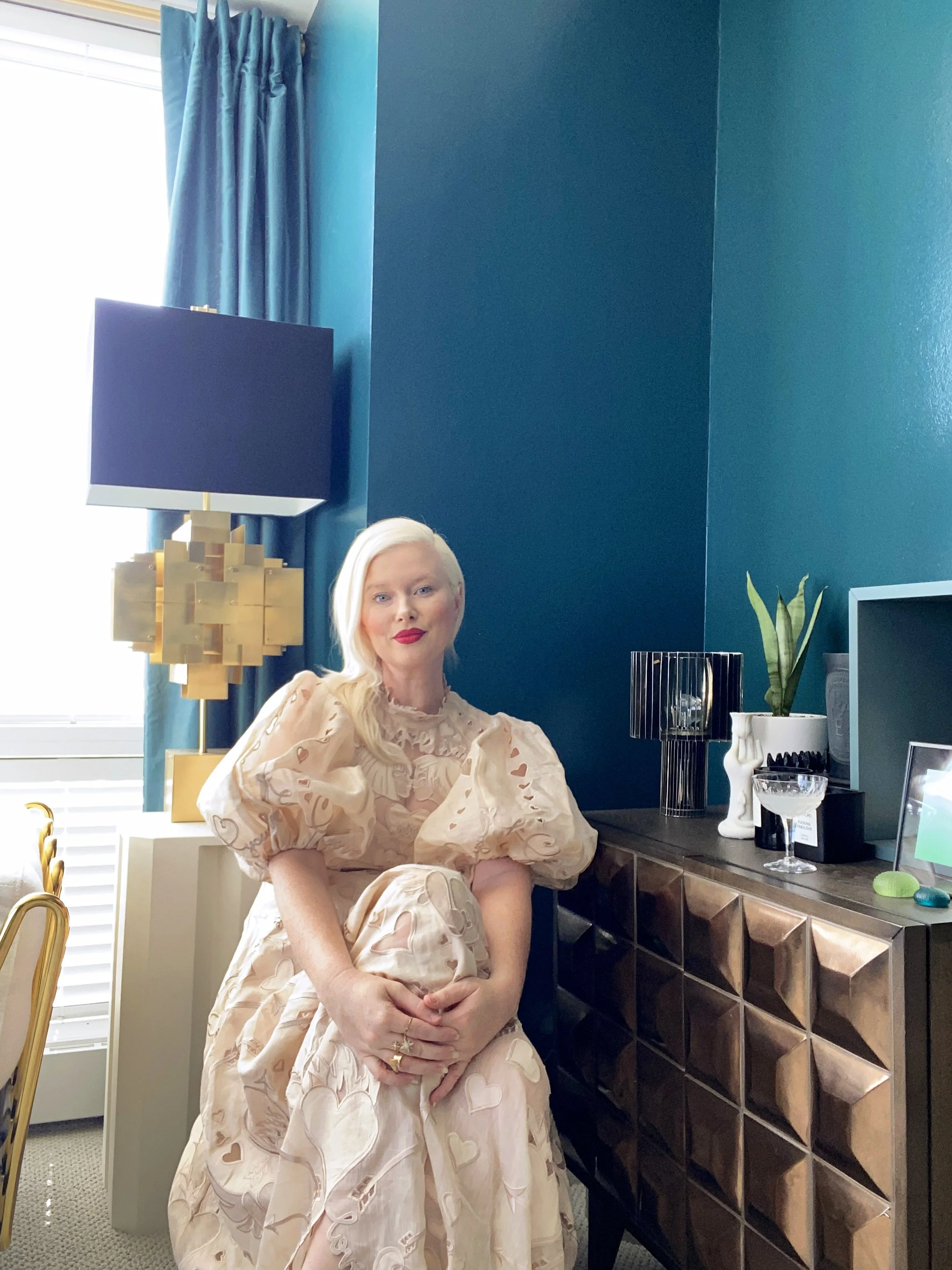 Studio portrait of San Francisco advertising creative director Kate Catalinac at her home for speaking engagements.