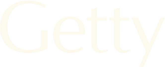 Close-up of the Getty logo in white text on a black background.