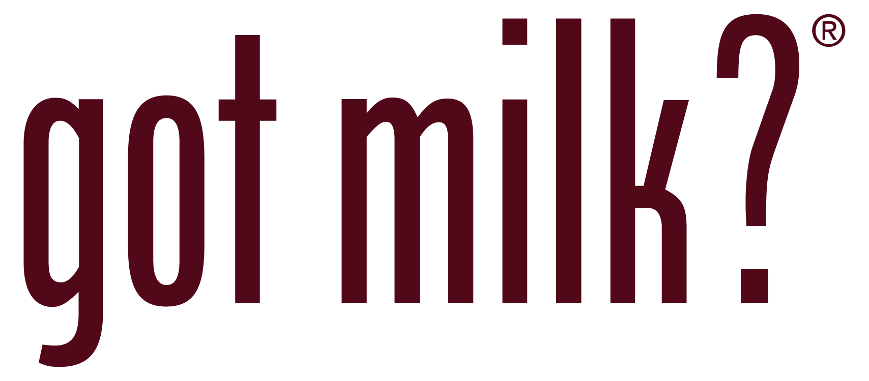 The words "got milk?" in large maroon letters on a black background.
