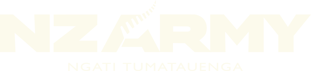 NZ Army logo with stylized text and a barbed wire design.