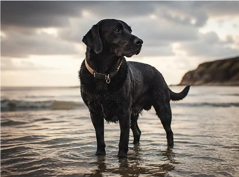 A dog in the sea