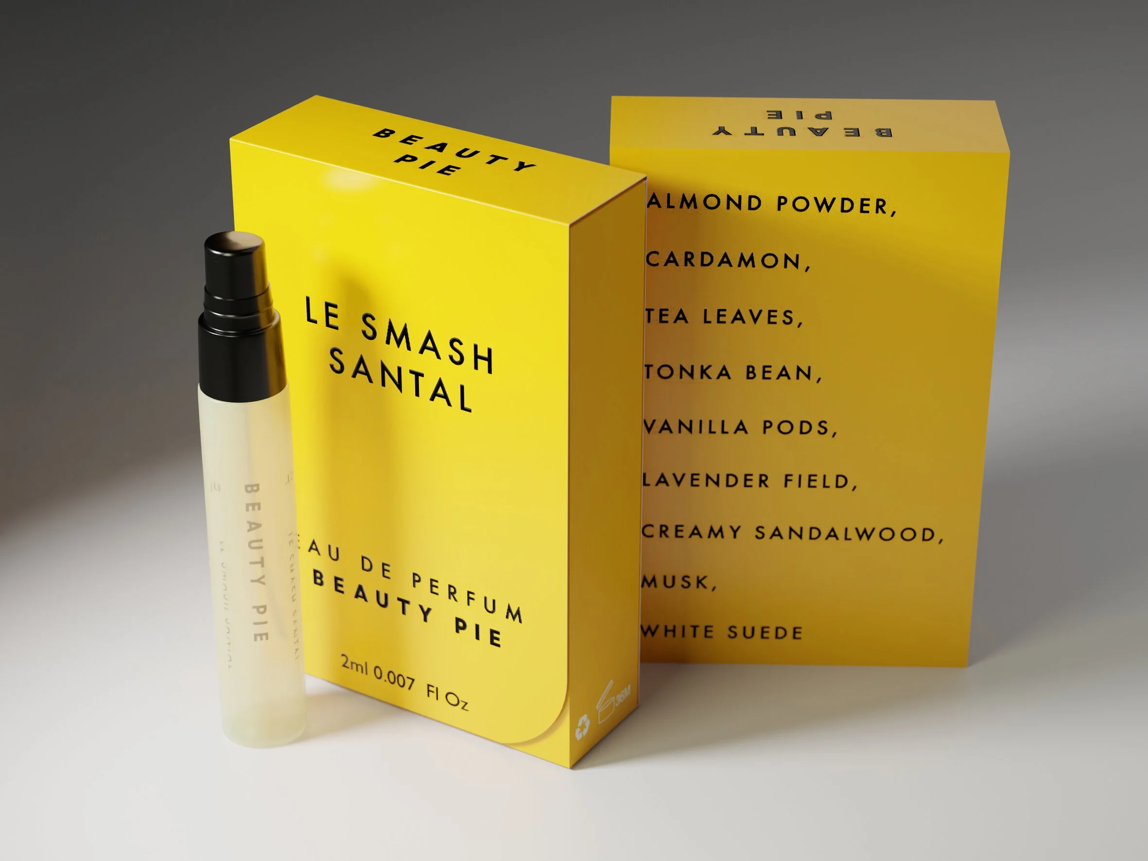 Yellow packaging box labeled 'Beauty Pie' Carton packaging produced by Windles Packaging.