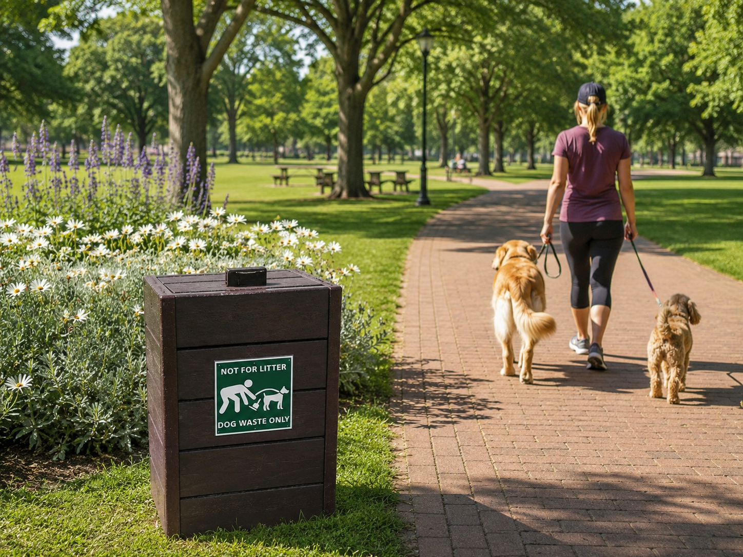 Dog Poop Bin including signage