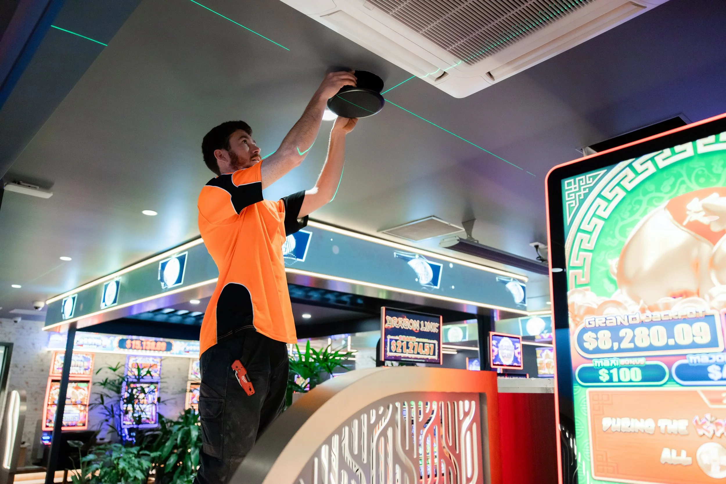 Distributed Venue PA/sound system install in a gaming room in a regional NSW pub