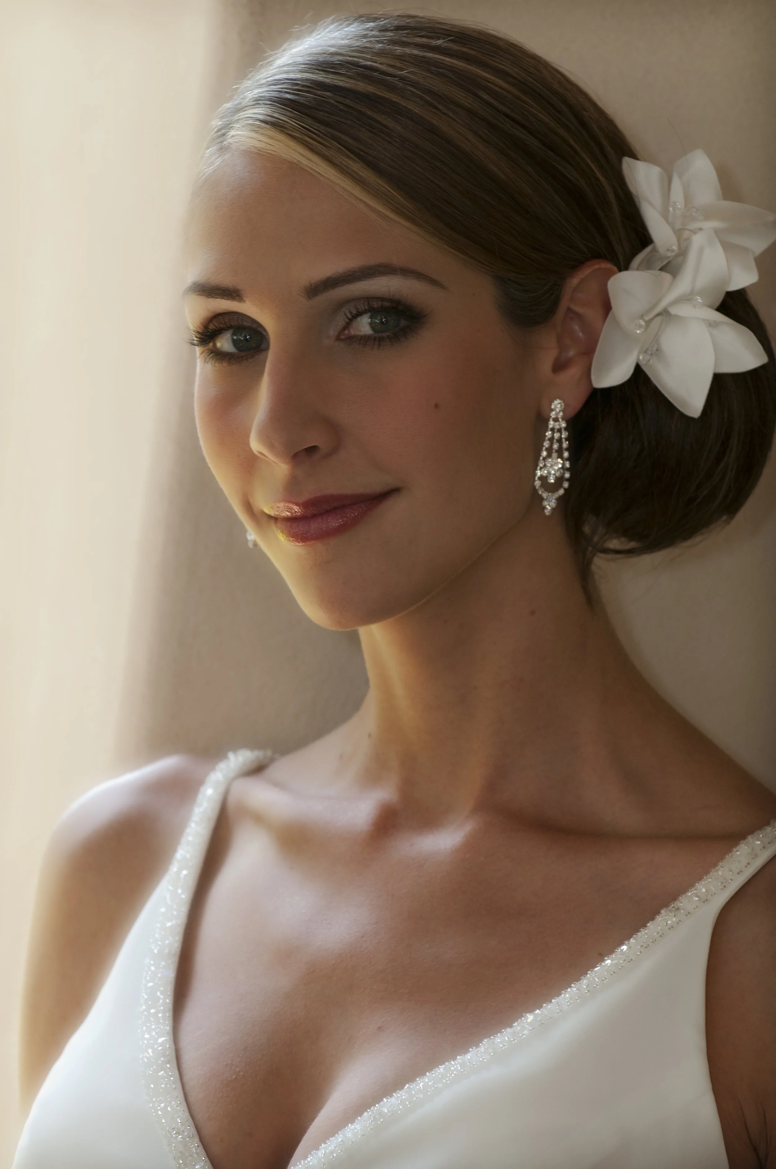 A Pre-Wedding portrait of a beautiful  taken after the bride finished dressing into her bridal gown.  Photo taken in 2010 Temecula California.