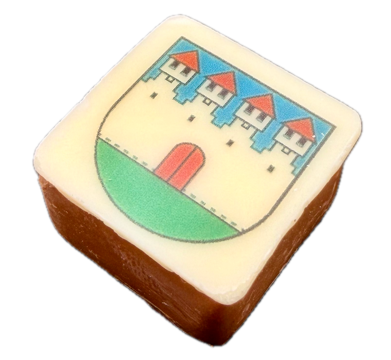 Gefüllte Praline quadratisch mit Gemeindewappen