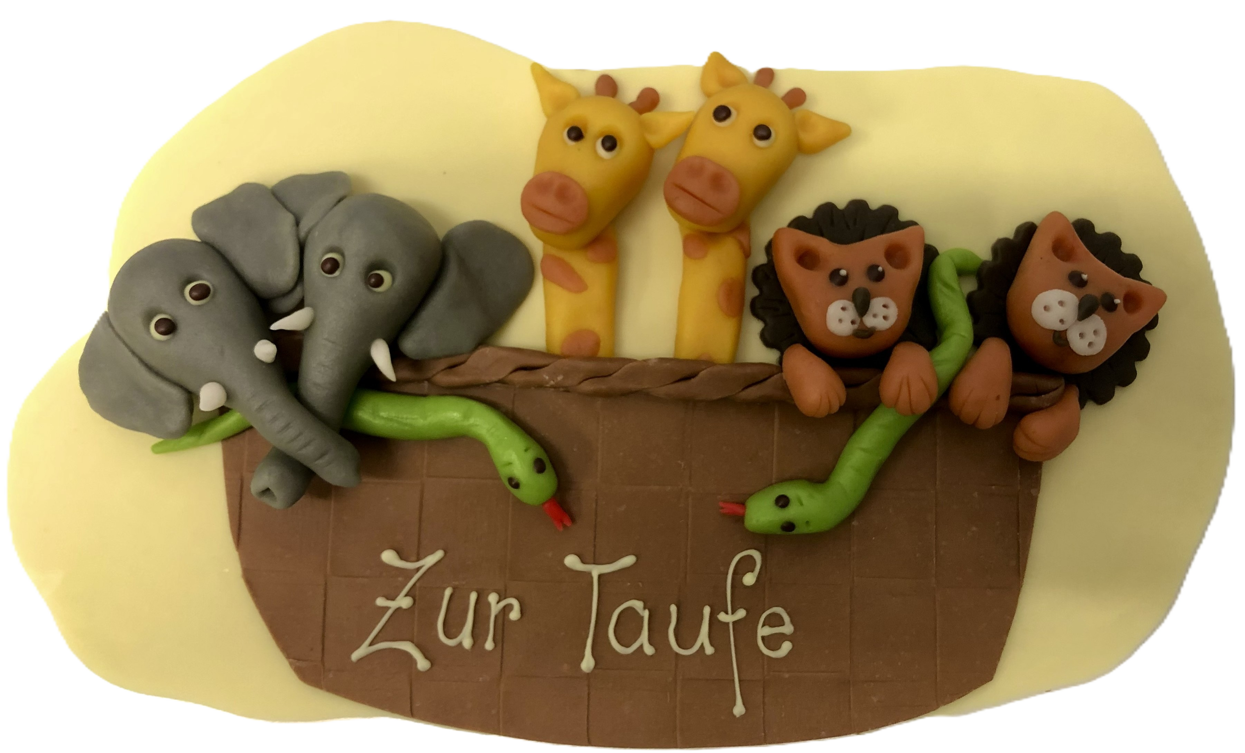 Dekor-Kreation aus Schokolade und Marzipan