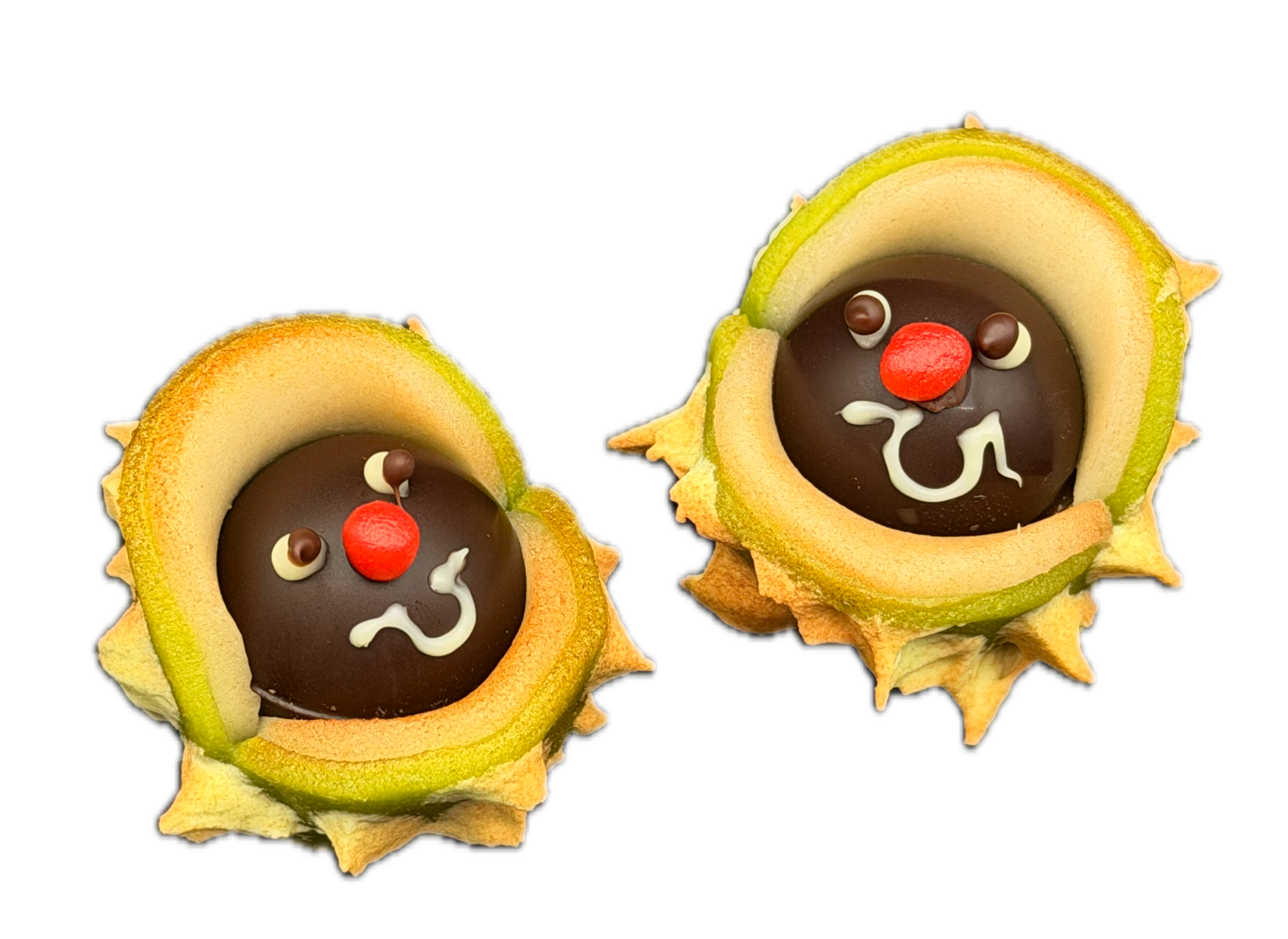 Smileys mal anders.... Marronis aus Marzipan und Schokolade 
