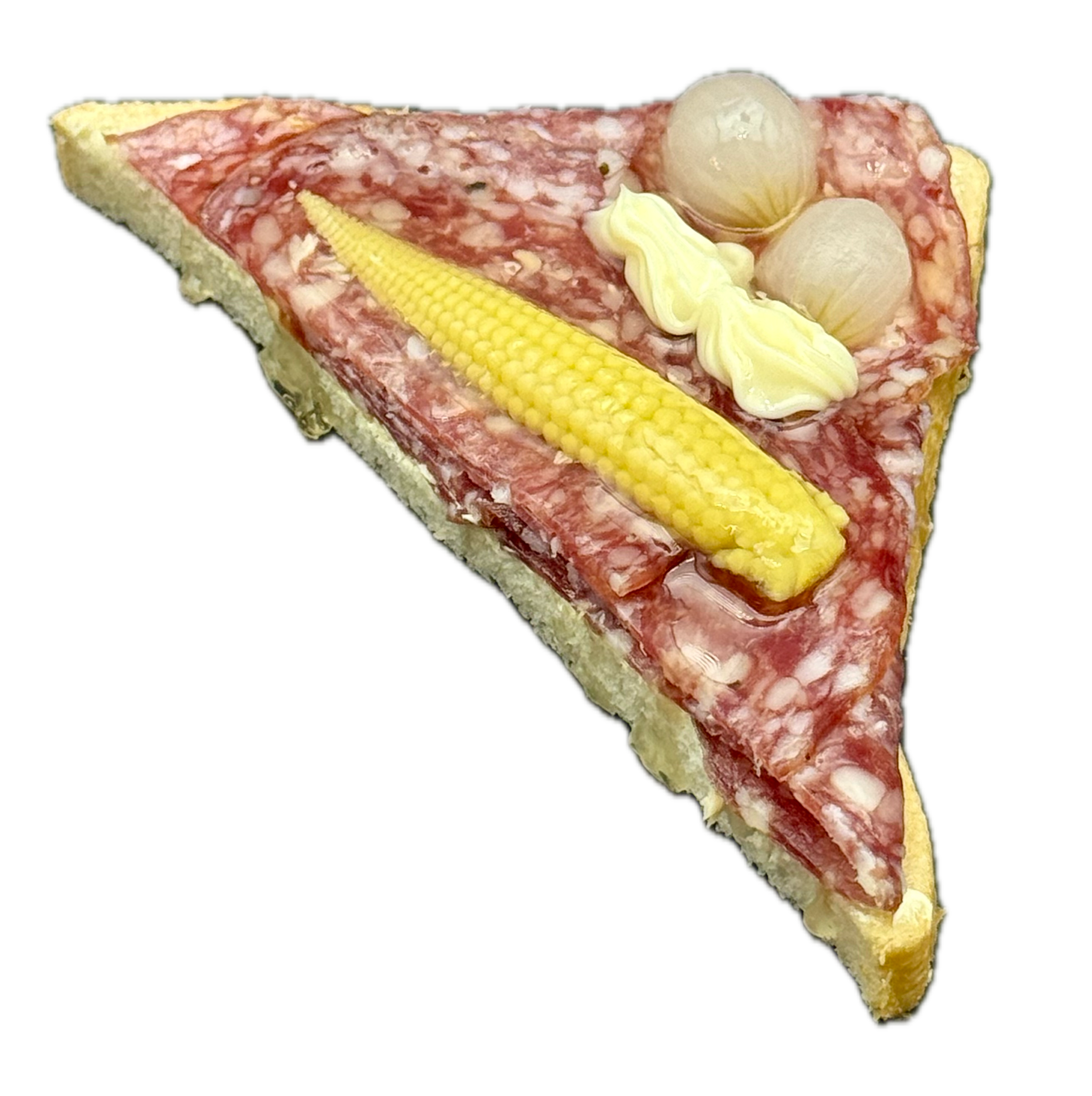 Edles diagonales Canapé Salami Belag