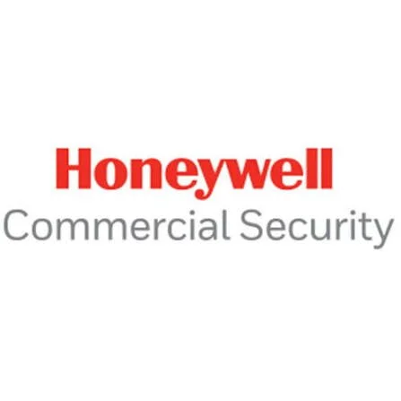 Honeywell Commercial Security logo in red and black text on a white background.
