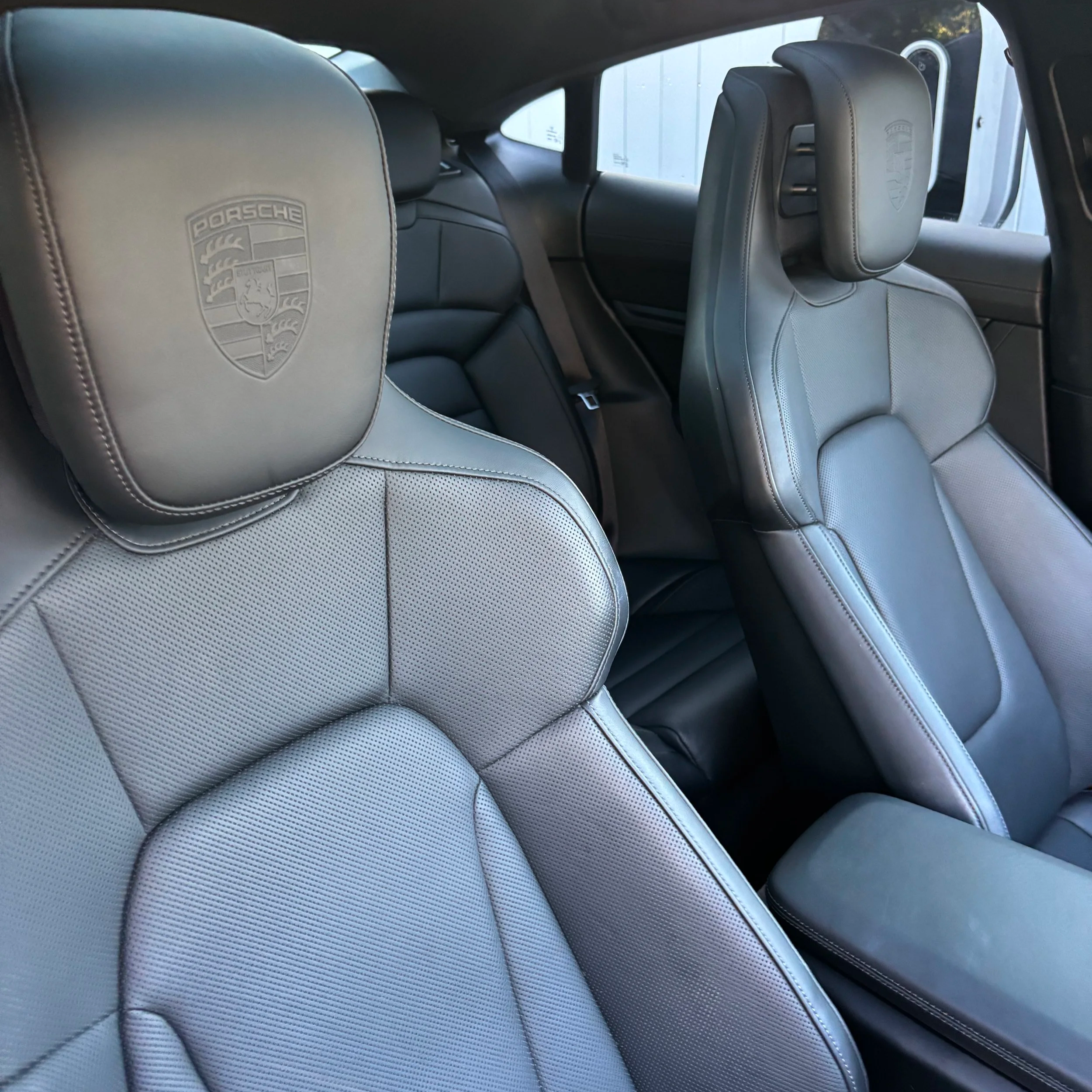 Professionally cleaned Porsche leather interior