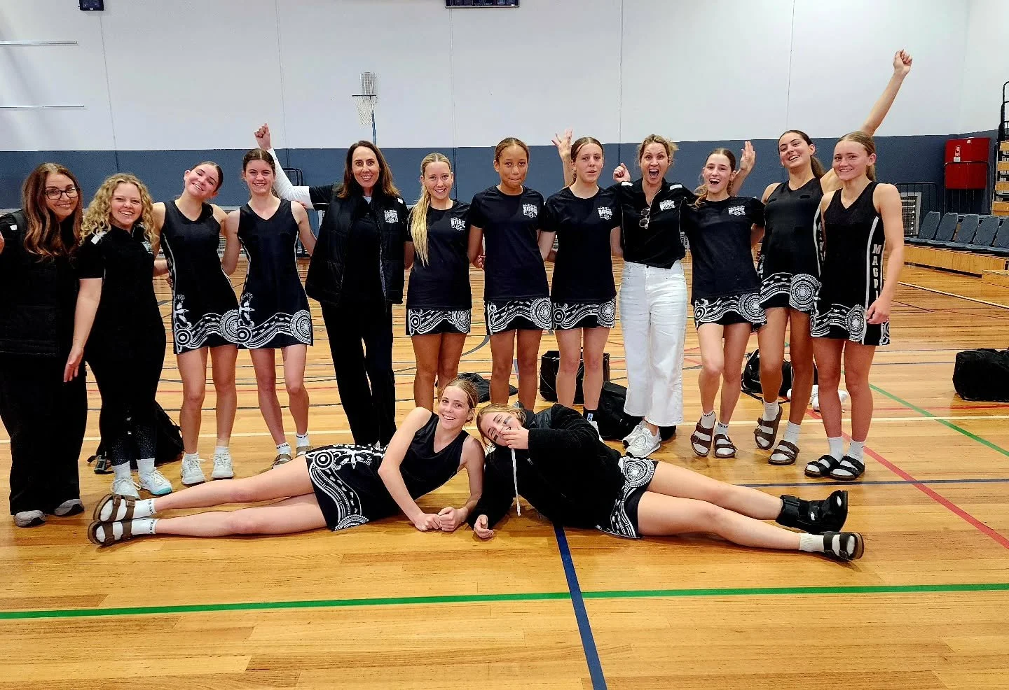 Into the Grand Final they go! 🖤🤍
Nerves of steel from the girls&hellip; unlike the supporters, whose nerves are absolutely shot!!! 
What a game. What a team. ONE MORE TO GO! 🖤🤍