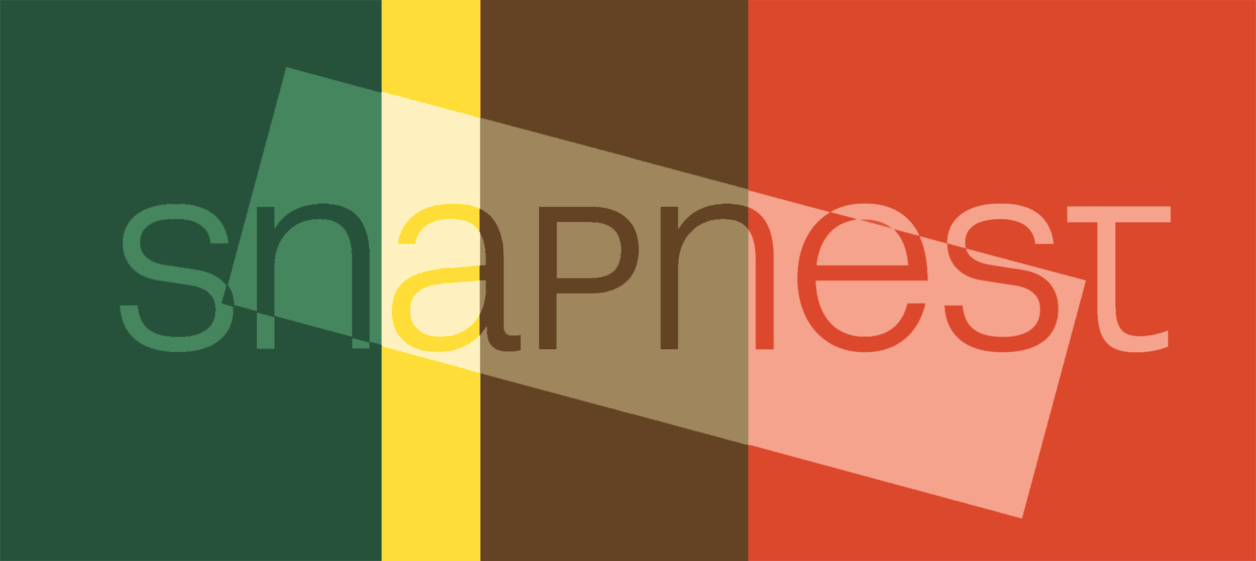 Stylized colorful background with overlapping words 'snap', 'rest' in different colors and fonts, with a layered abstract design.