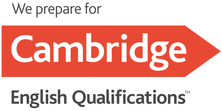 Close-up of a property sign that reads 'Cambridge' in large white letters on a red background.