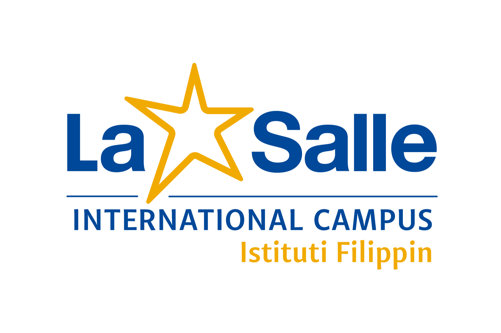 La Salle International Campus Instituti Filippin logo with a yellow star and blue text