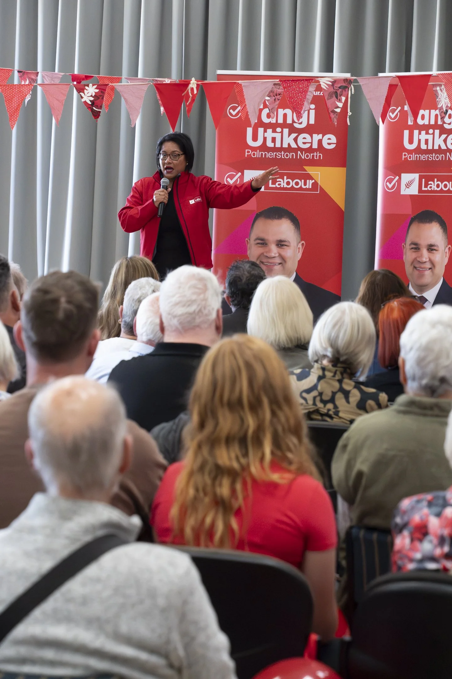 An example of Event Photography of a speaker at the Tangi Utikere Labour Campaign Launch in Labour Palmerston North