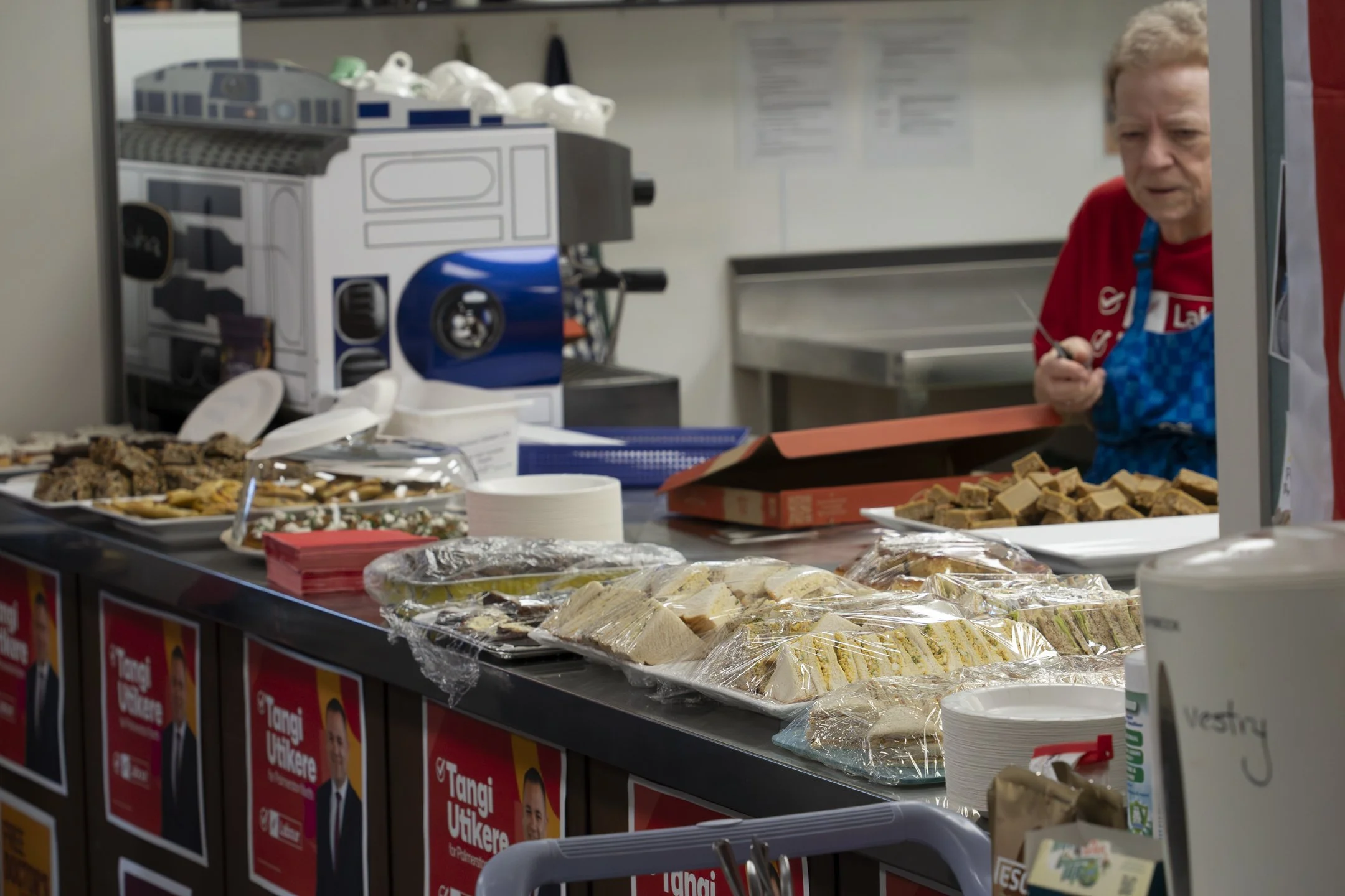 An example of Event Photography of the catering at the Tangi Utikere Labour Campaign Launch