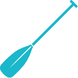 Blue paddle or oar