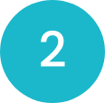 A solid blue circle with the number 2 in white text centered inside it.