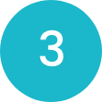 A blue circle with the number three in white text