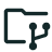 Icon of a folder with data coming out of it.