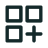 Abstract icon of squares to represent customization.