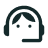 icon of a head wearing headphones.
