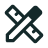 Icon of a pen and ruler to represent design.