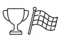 Trophy and chequered flag icon