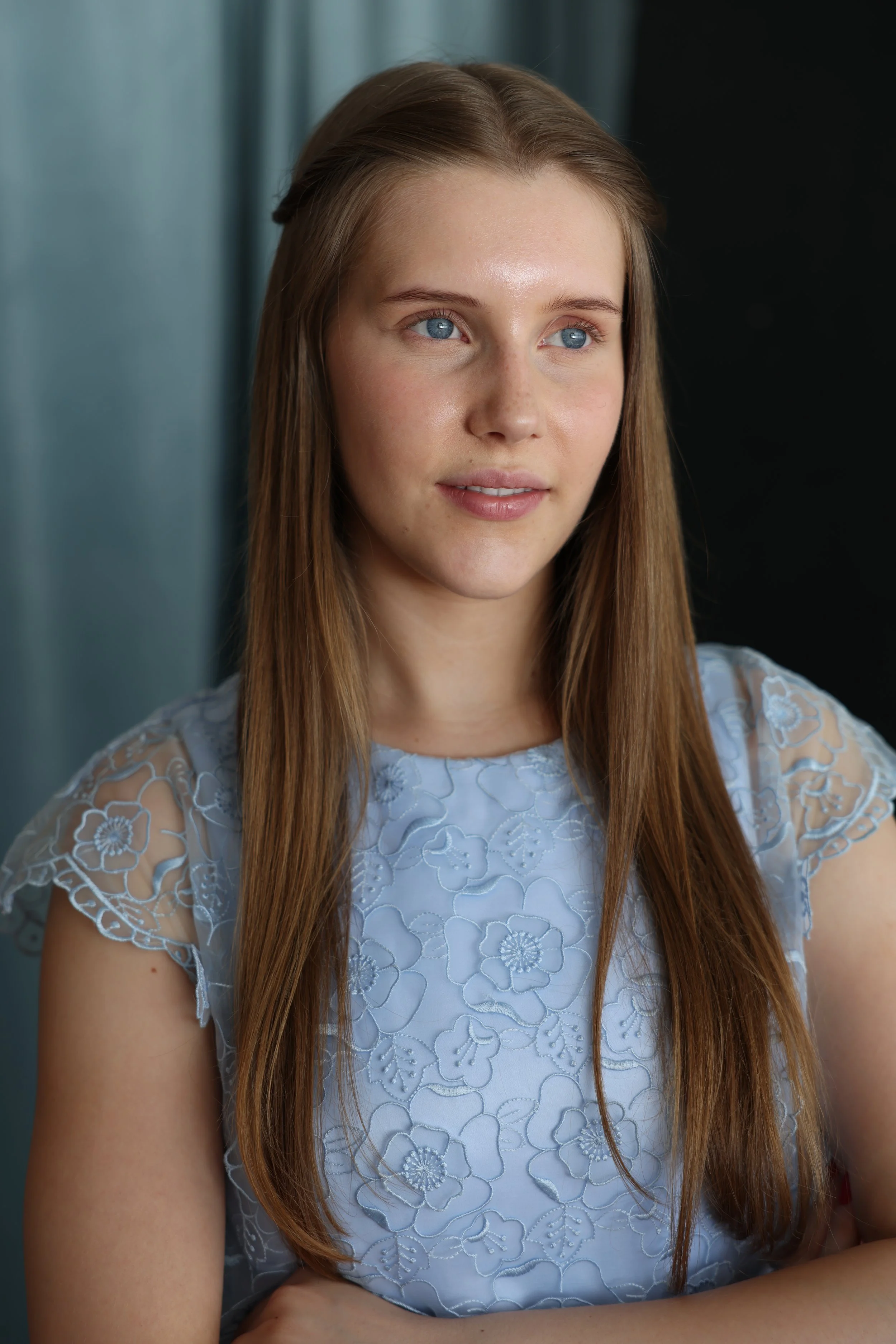 Blue Dress - Look Off Camera.JPG