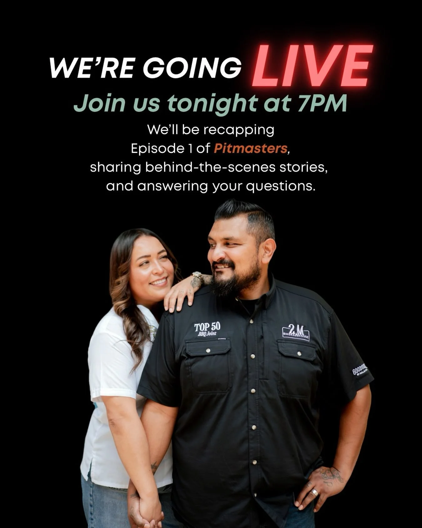 You watched the premiere&hellip; now let&rsquo;s talk about it! 🔥

We&rsquo;re going LIVE tonight at 7 PM on Instagram to recap Episode 1 of Pitmasters, share some behind-the-scenes stories, and answer your questions about the experience.

Have some