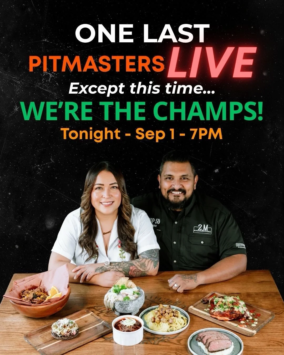 One last Pitmasters Live&hellip; and this time, we&rsquo;re coming to you as CHAMPS🏆

Join us tonight at 7 PM LIVE on Instagram as we talk about our Pitmasters journey, the finale, the moments you didn&rsquo;t see, and what it feels like to bring th