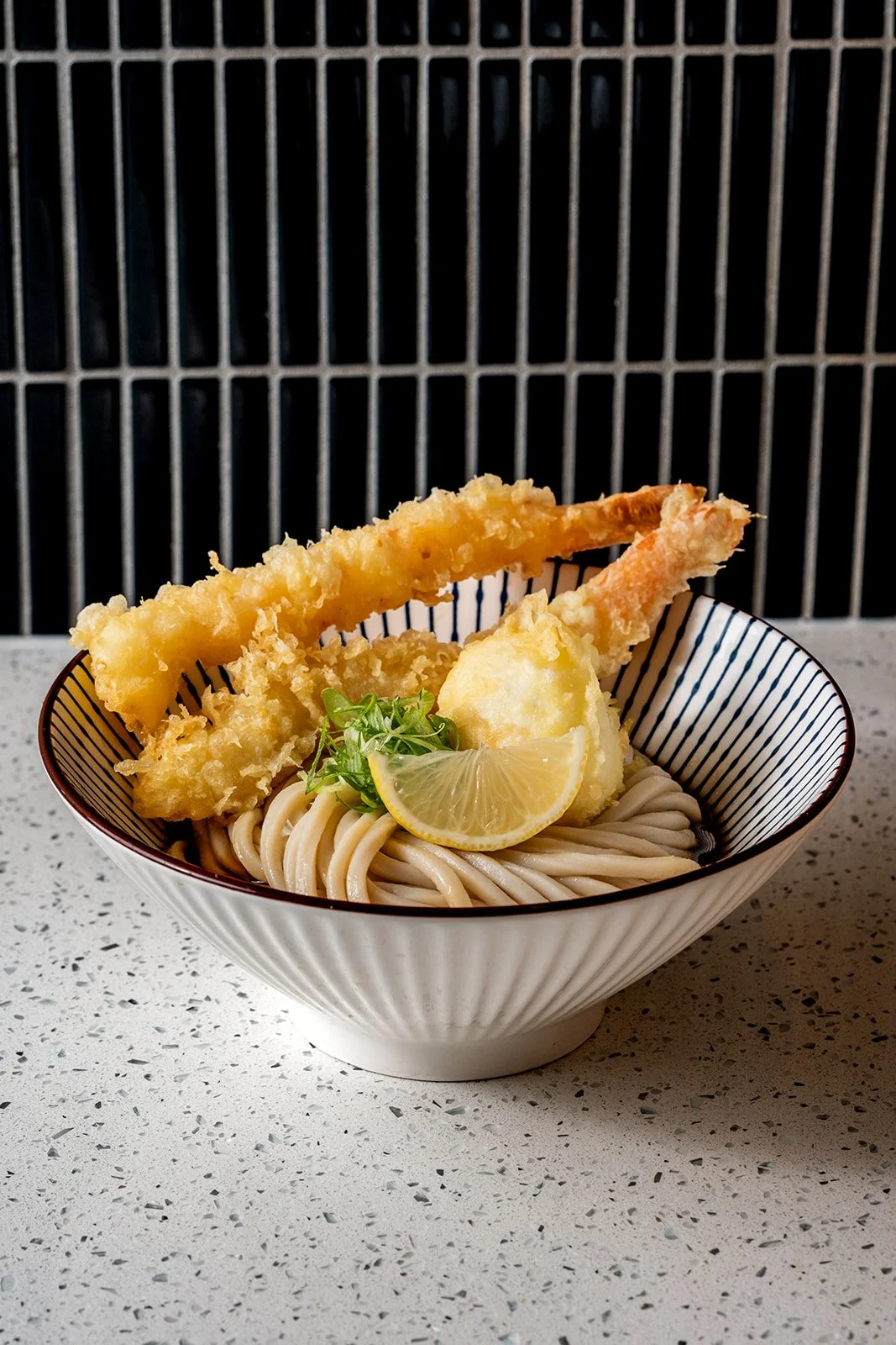 Ebi + Tamago Ten Udon |
bukkake udon + shrimp tempura (2pc) + *egg tempura (1pc)
$19.00