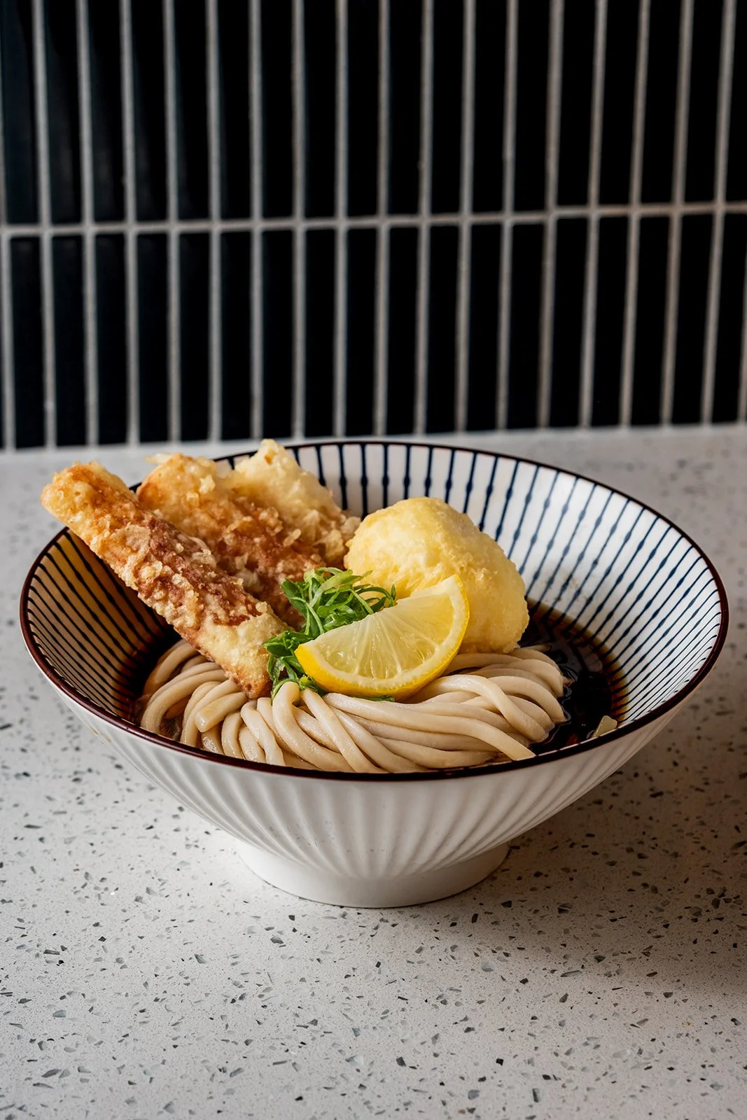 Chikuwa + Tamago Ten Udon |
bukkake udon + fish cake tempura (3pc) + *egg tempura (1pc)
$17.00