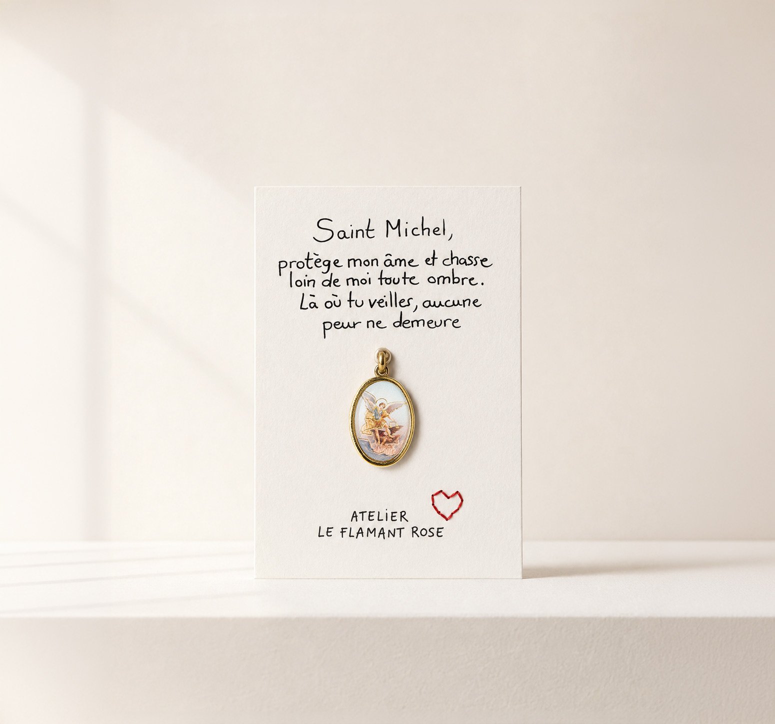 Carte « Saint Michel » avec médaille détachable