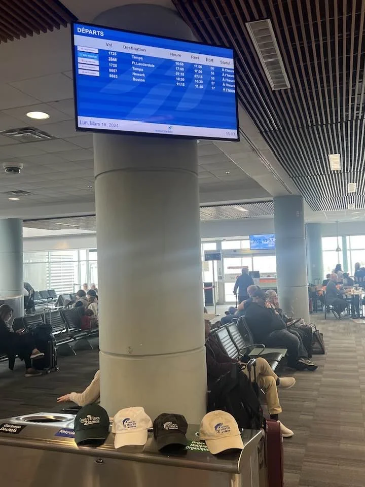 4 Hats at Halifax Airport on its way to Florida